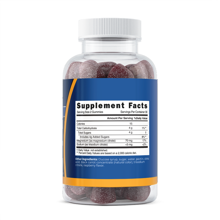 Magnesium Citrate Gummies - 600 MG - Vegan, Non GMO, 60 Count